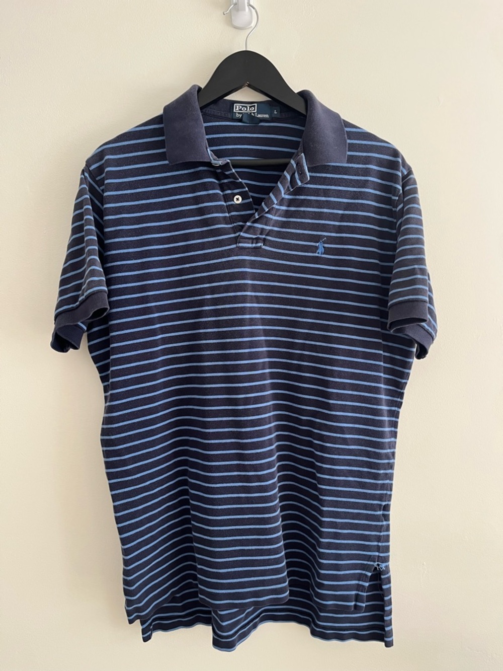 Faded polo Ralph Lauren Men’s Navy & Light Blue Striped Polo Shirt